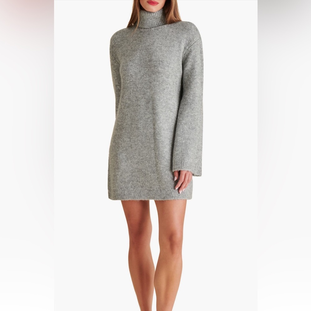 Steve Madden Gray Turtleneck Sweater Dress